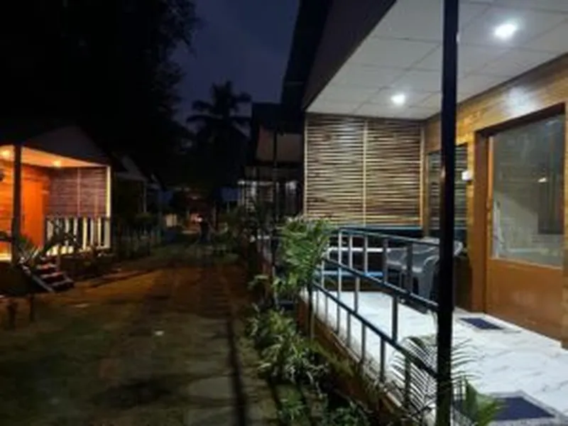 Purnam Yogashala campus at night, Agonda Beach South Goa