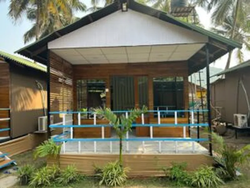 Garden-facing cottage at Purnam Yogashala, Agonda Beach Goa