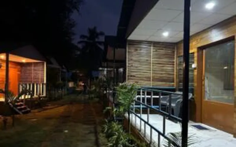 Purnam Yogashala campus at night, Agonda Goa